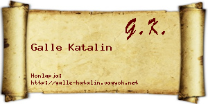 Galle Katalin névjegykártya